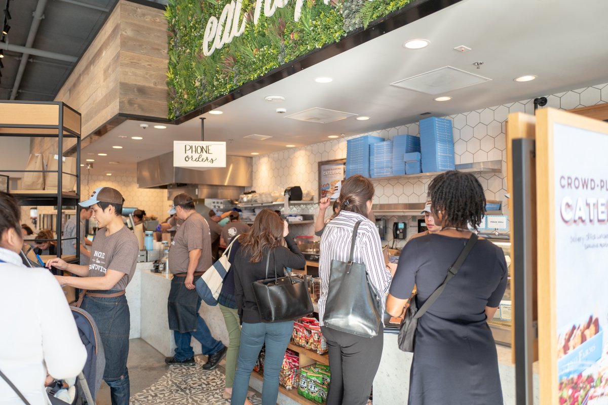 Interior of the Mendocino Farms sandwich restaurant in City Center, Bishop Ranch, San Ramon, California, November 21, 2019.